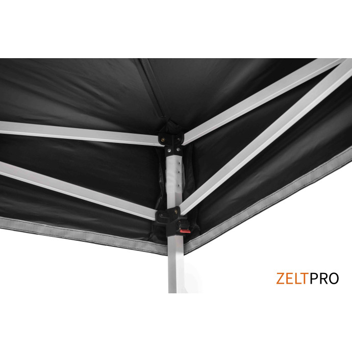 Prekybinė Palapinė 3x3 Juoda Zeltpro PROFRAME rėmo kampai