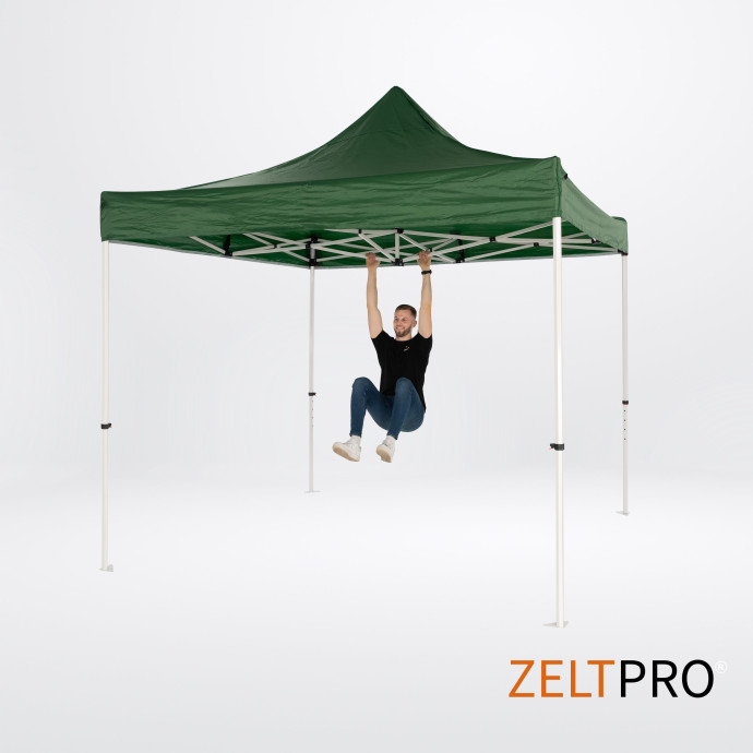 Prekybinė Palapinė 3x3 Žalia Zeltpro PROFRAME iš galo