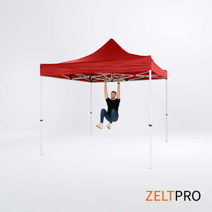 Prekybinė Palapinė 3x3 Raudona Zeltpro PROFRAME iš viršaus