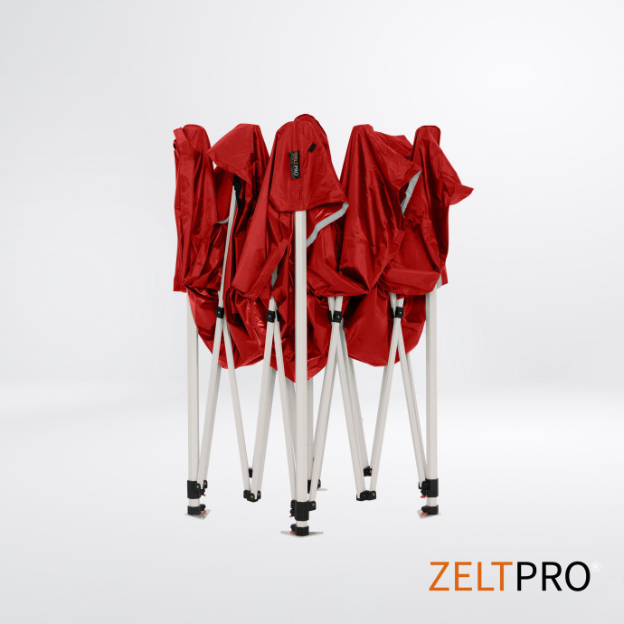Prekybinė Palapinė 3x3 Raudona Zeltpro PROFRAME iš vidaus