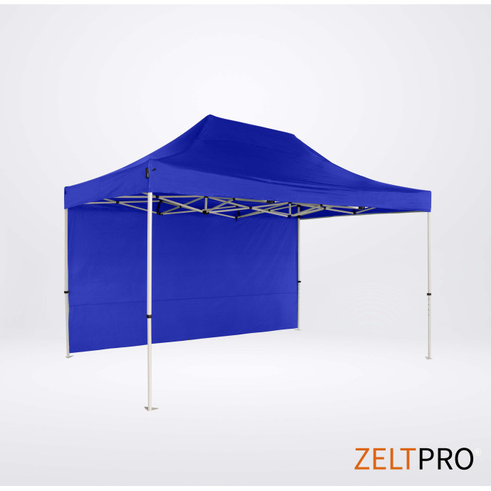 Prekybinė Palapinė 3x4,5 Mėlyna Zeltpro PROFRAME iš galo