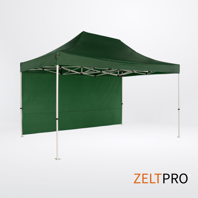 Prekybinė Palapinė 3x4,5 Žalia Zeltpro PROFRAME iš galo