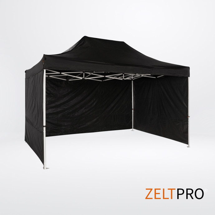 Prekybinė Palapinė 3x4,5 Juoda Zeltpro PROFRAME iš galo