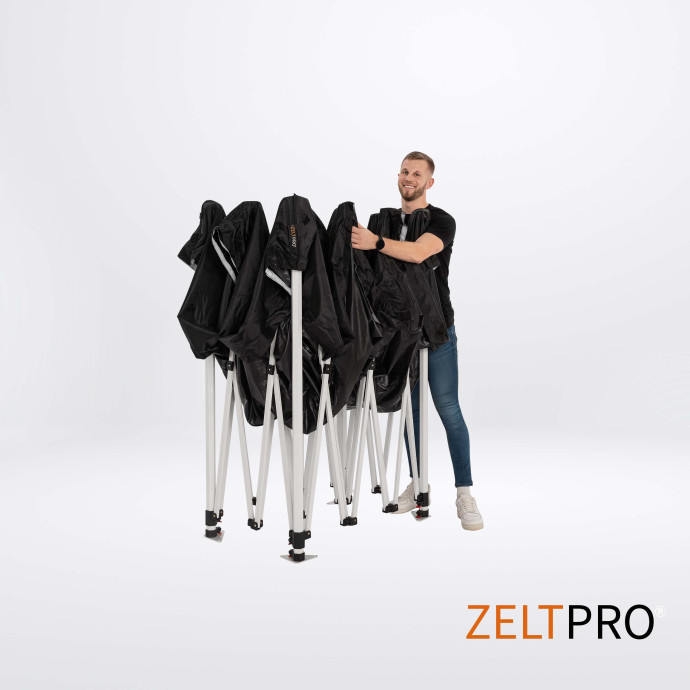 Prekybinė Palapinė 3x4,5 Juoda Zeltpro PROFRAME iš viršaus