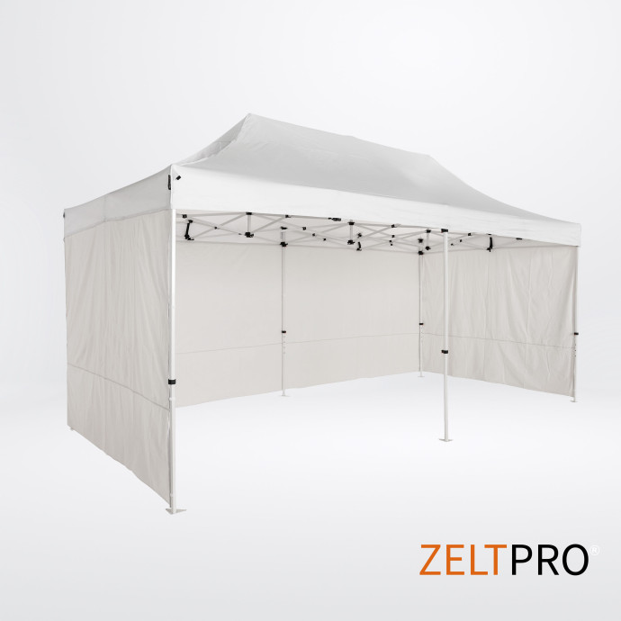 Prekybinė Palapinė 3x6 Balta Zeltpro PROFRAME iš galo