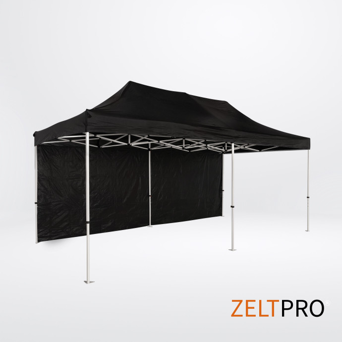 Prekybinė Palapinė 3x6 Juoda Zeltpro PROFRAME iš galo