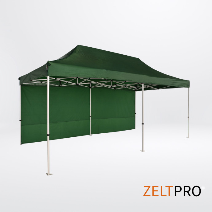 Prekybinė Palapinė 3x6 Žalia Zeltpro PROFRAME iš galo
