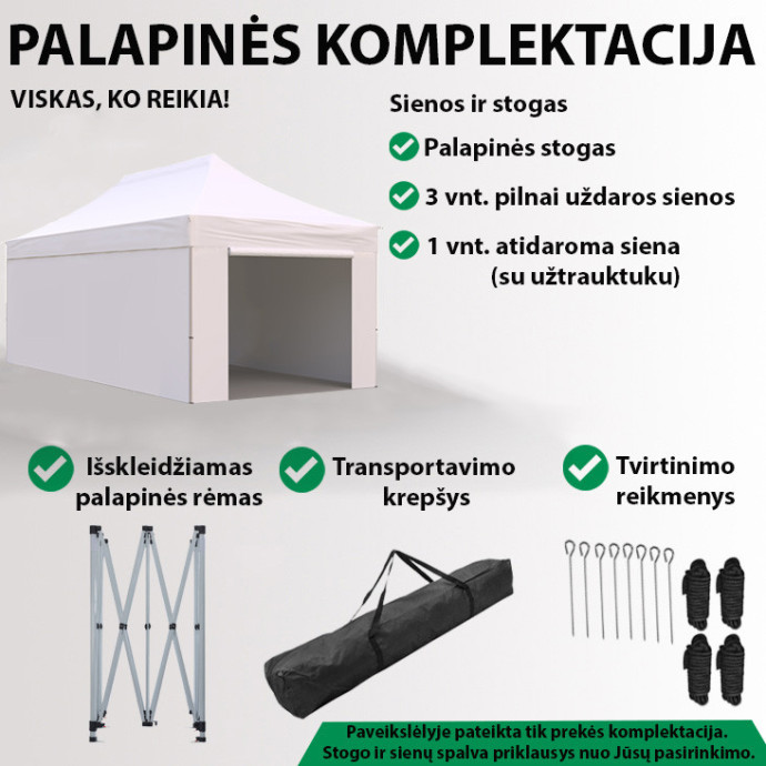 Prekybinė Palapinė 3x6 Raudona Zeltpro PROFRAME iš vidaus