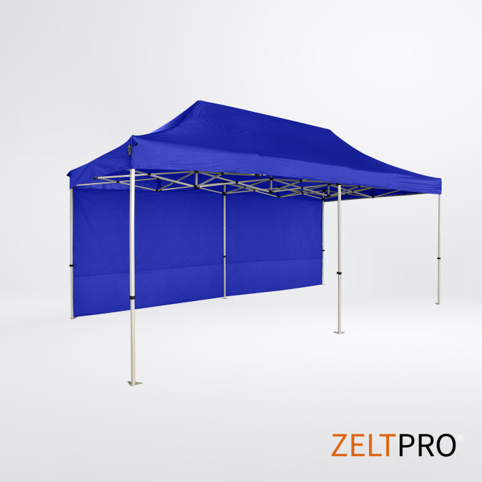 Prekybinė Palapinė 3x6 Mėlyna Zeltpro PROFRAME iš galo