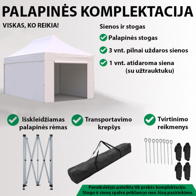 Prekybinė Palapinė 3x2 Balta Zeltpro EKOSTRONG su dvejomis sienomis