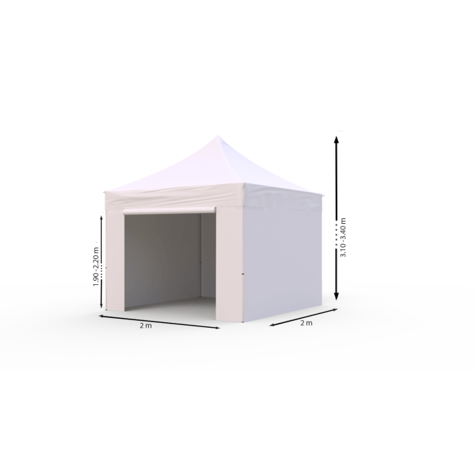 Prekybinė Palapinė 2x2 Balta Zeltpro PROFRAME su visomis sienomis
