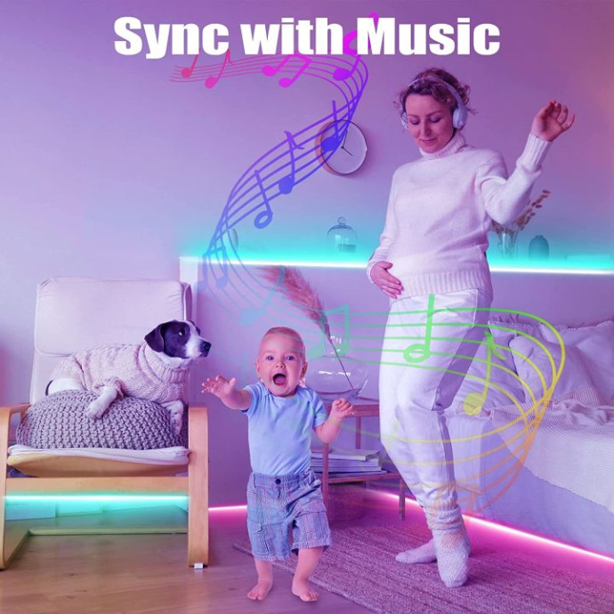 Išmani 5050 RGB LED Juosta 5 m su Bluetooth funkcija