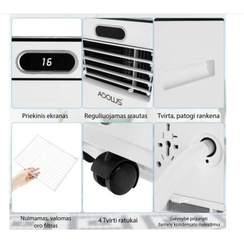 Mobilus oro kondicionierius ADOLUS ARCTIC A2600H su šildymu ir lango tarpine