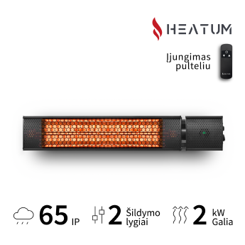Infraraudonųjų spindulių šildytuvas Heatum H2000R URBAN Black