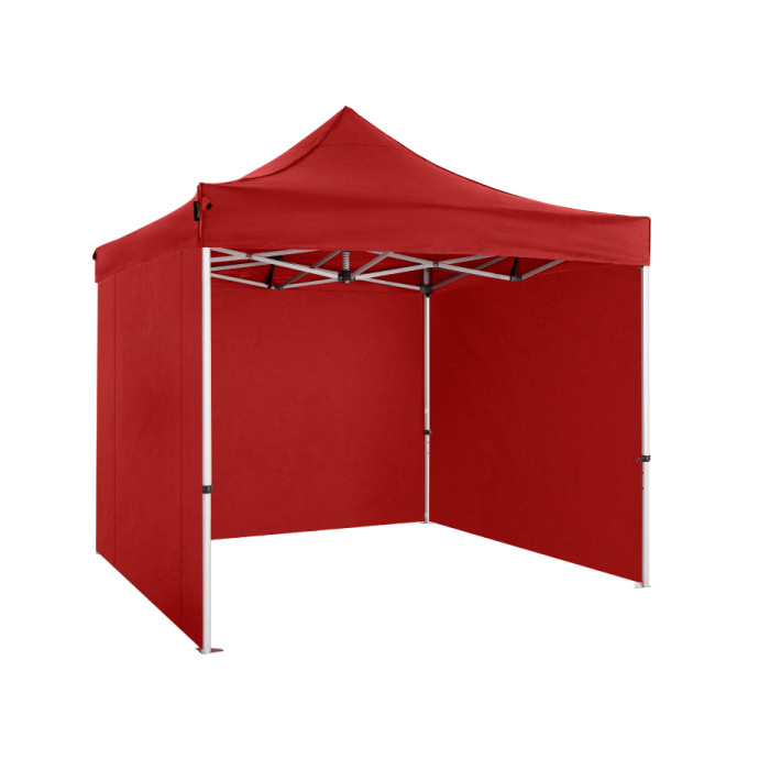 Prekybinė Palapinė 3x3 Raudona Zeltpro PREMIUM+ iš kairės pusės