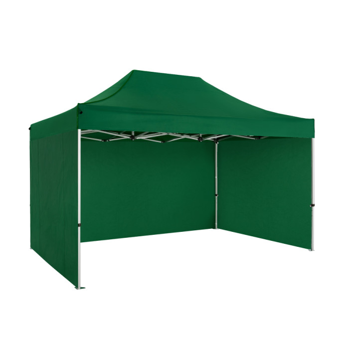 Prekybinė Palapinė 3x4,5 Žalia Zeltpro PREMIUM+ iš kairės pusės