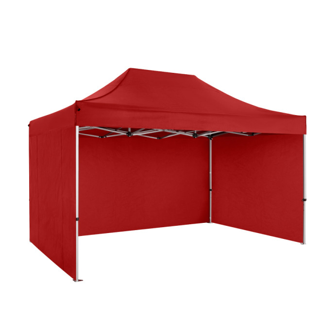 Prekybinė Palapinė 3x4,5 Raudona Zeltpro PREMIUM+ iš kairės pusės