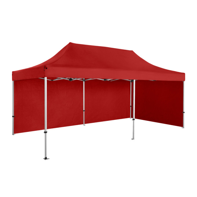 Prekybinė Palapinė 3x6 Raudona Zeltpro PREMIUM+ iš galo