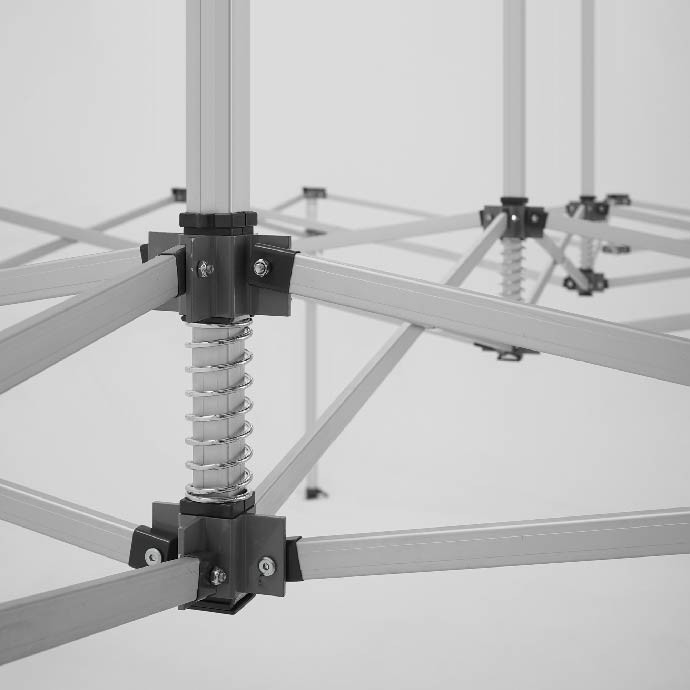 Prekybinė Palapinė 3x6 Balta Zeltpro PREMIUM+ šoninė koja