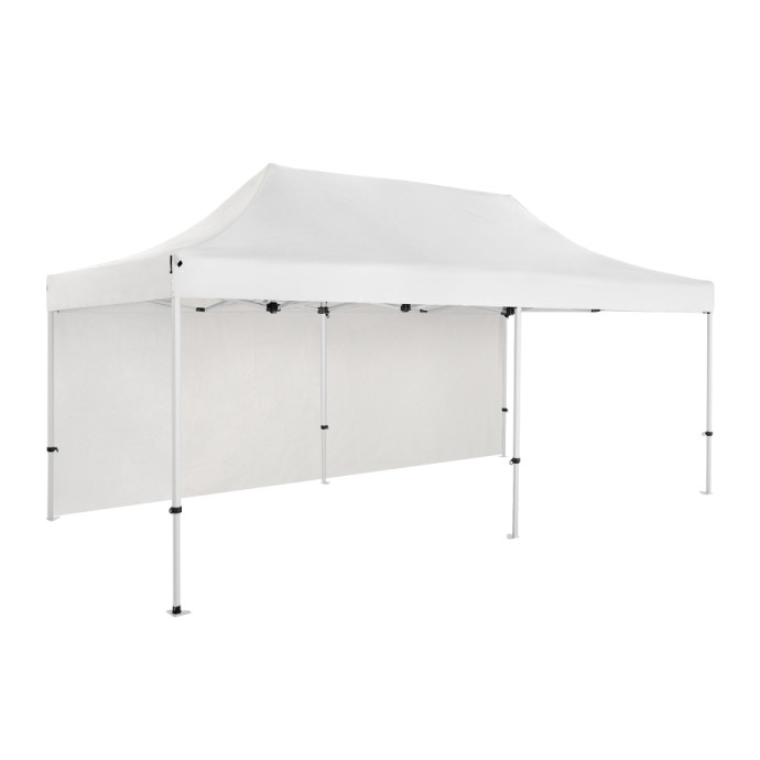 Prekybinė Palapinė 4x6 Balta Zeltpro PREMIUM+ su 4 sienomis, krepšiu iš dešinės pusės