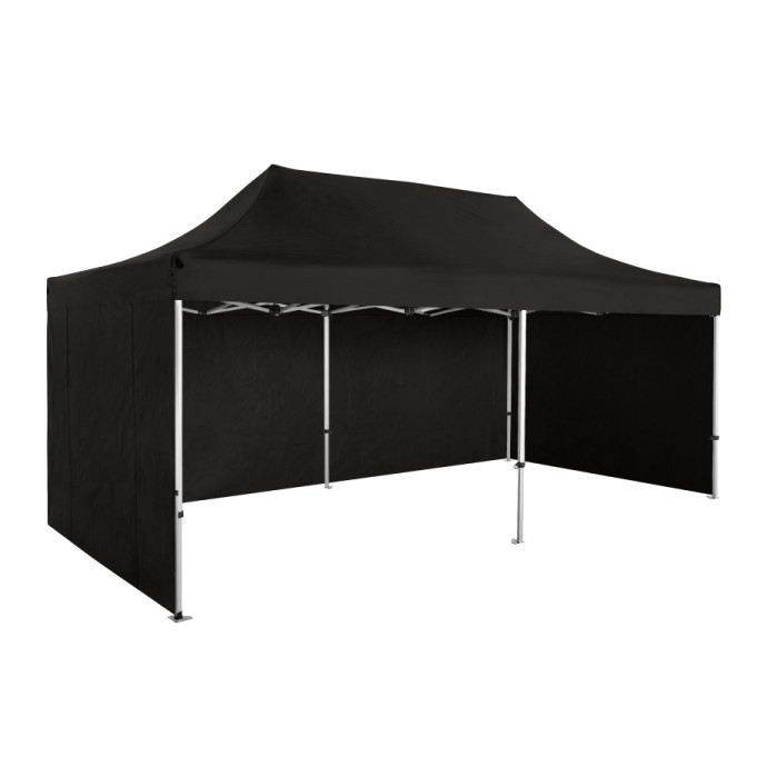 Prekybinė Palapinė 4x6 Juoda Zeltpro PREMIUM+ iš kairės pusės