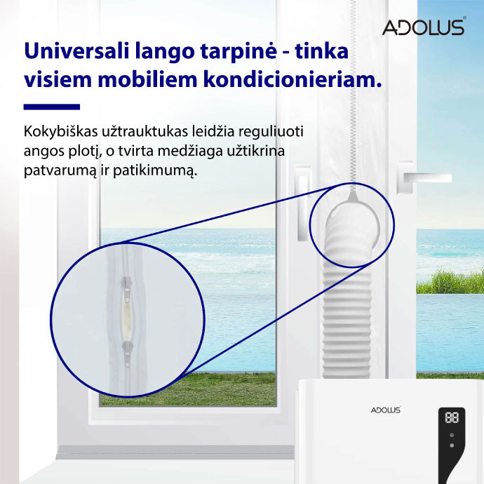 Mobilus oro kondicionierius ADOLUS ARCTIC A3600 su lango tarpine