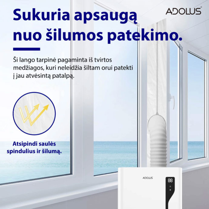 Mobilus oro kondicionierius ADOLUS ARCTIC A3600 su lango tarpine