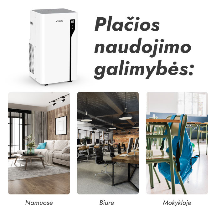 Mobilus oro kondicionierius ADOLUS ARCTIC A3600H su šildymu
