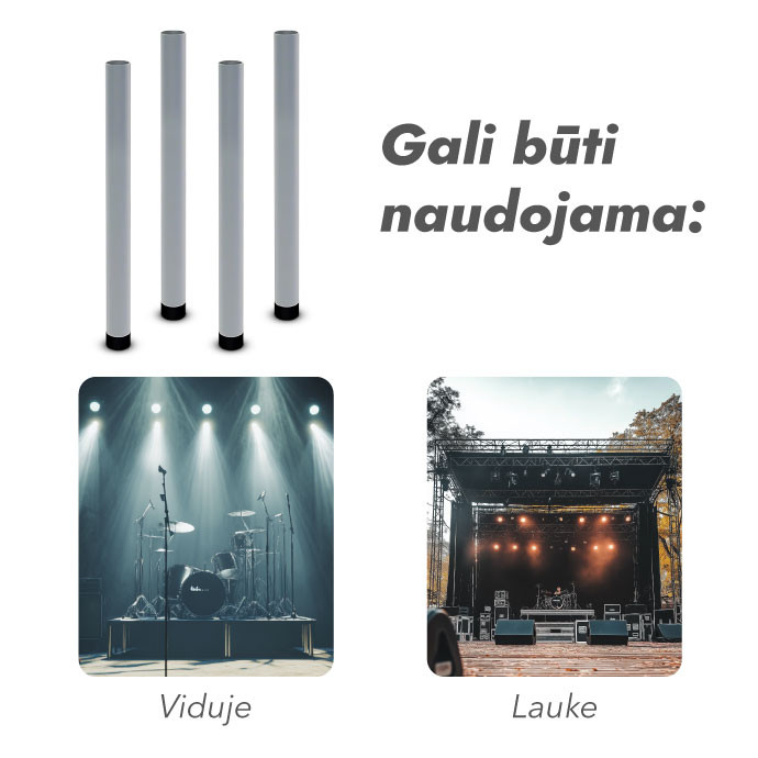 Pakylų kojos reguliuojamos 60-100 cm komplektas ( 4 vnt )