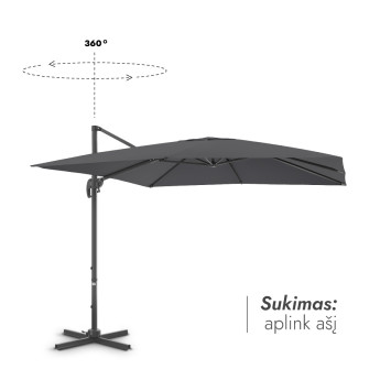 Lauko skėtis su Solid padu Comfort Antracito Lauko skėtis su Solid padu Comfort Antracito
