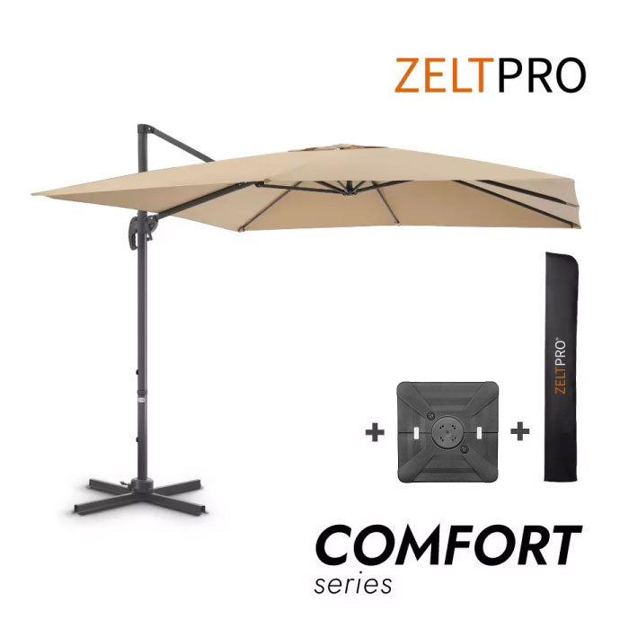 Lauko skėtis su Solid padu ir užvalkalu Comfort Taupe