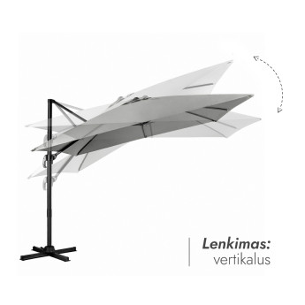 Lauko skėtis su Solid padu ir užvalkalu Comfort Light Grey Lauko skėtis su Solid padu ir užvalkalu Comfort Light Grey
