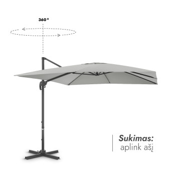 Lauko skėtis su Solid padu ir užvalkalu Comfort Light Grey Lauko skėtis su Solid padu ir užvalkalu Comfort Light Grey