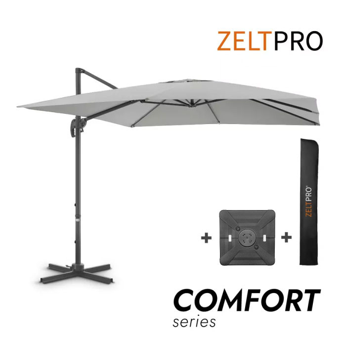 Lauko skėtis su Solid padu ir užvalkalu Comfort Light Grey