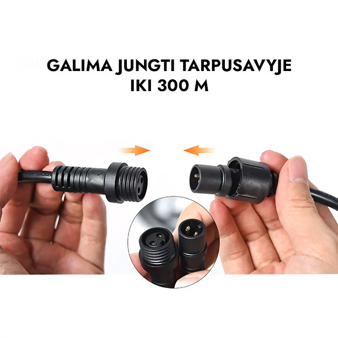 Lauko girlianda (LED lemputės) 20 m Glow balta