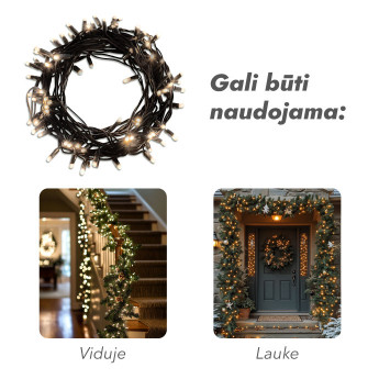 Lauko ir vidaus girlianda (LED lemputės) 10 m PROLED juoda Lauko ir vidaus girlianda (LED lemputės) 10 m PROLED juoda