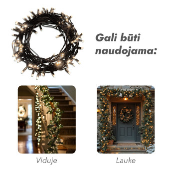 Lauko ir vidaus girlianda (LED lemputės) 100 m PROLED juoda