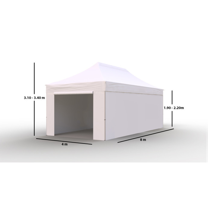 Prekybinė Palapinė 4x8 Balta Zeltpro TITAN su visomis sienomis
