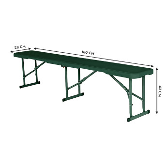 Sulankstomas suolas 180 cm Žalias