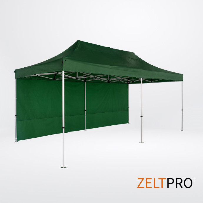 Prekybinė Palapinė 4x8 Žalia Zeltpro TITAN iš galo