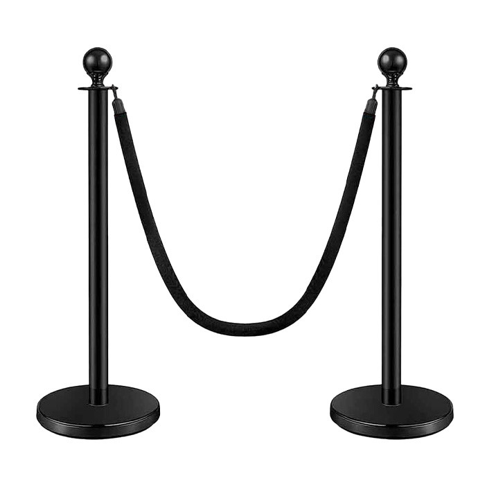Virvinis atitvaras juodos spalvos su 150 cm juoda virve ROYAL