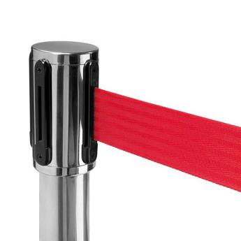 Juostinis atitvaras sidabrinės spalvos su 300 cm raudona juosta FLEX