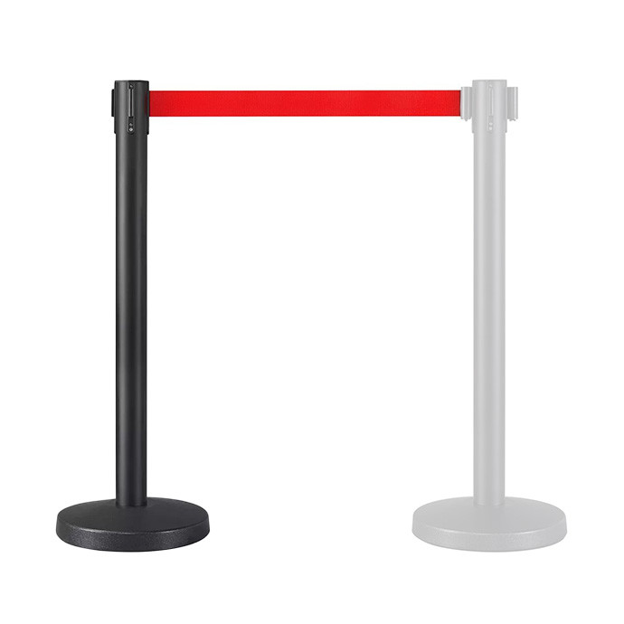 Juostinis atitvaras juodos spalvos su 300 cm raudona juosta FLEX