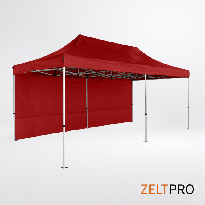 Prekybinė Palapinė 4x8 Raudona Zeltpro TITAN iš galo
