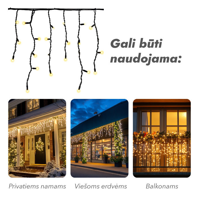 Lauko girlianda varvekliai PROLED IP67 100m