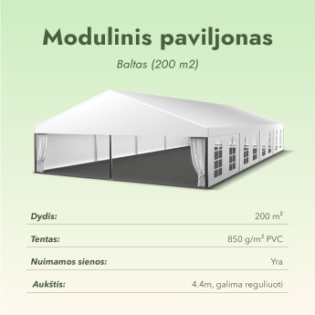 Modulinis paviljonas Baltas (200 m2)