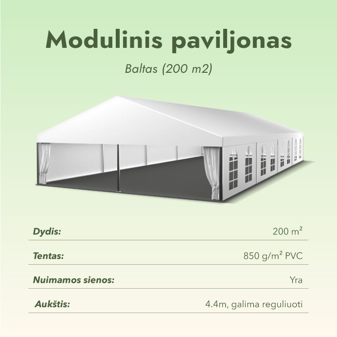 Modulinis paviljonas Baltas (200 m2)