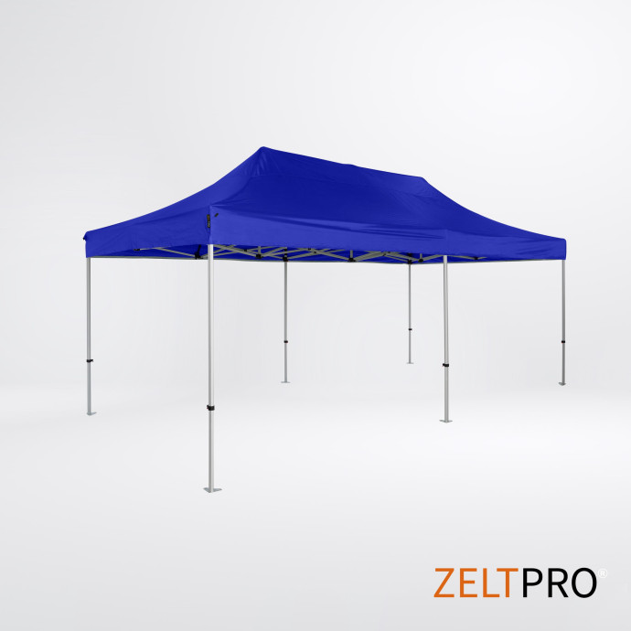 Prekybinė Palapinė 4x8 Mėlyna Zeltpro TITAN iš kairės pusės