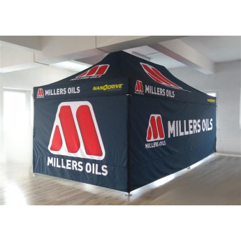 Reklaminė Palapinė 3x3 pasirinktos spalvos Zeltpro TITAN su stogo bei 3 sienų spauda