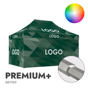 Reklaminė Palapinė 3x4,5 pasirinktos spalvos Zeltpro Premium+ su stogo bei 4 sienų spauda
